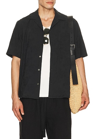 Paisley Embroidery Short Sleeve Shirt Corridor