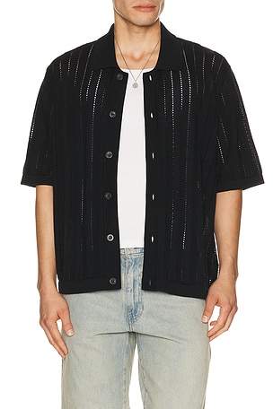 Pointelle Stripe Buttondown Corridor