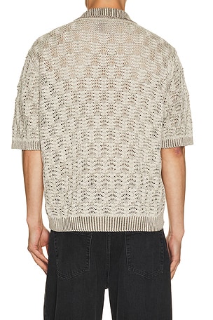Corridor Cable Lace Polo in Grey