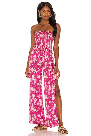 Smocked strapless jumpsuit online