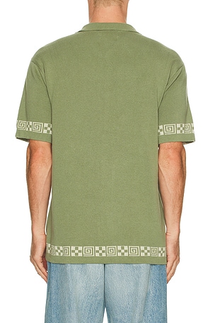 Critical Slide La Concha Knit Shirt in Green. Size XL/1X. Also