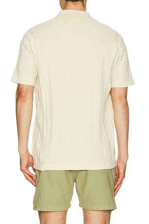 Critical Slide Rails Knit Polo in Cream