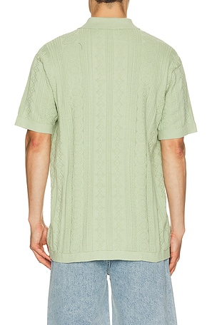 Critical Slide Rails Knit Polo in Green
