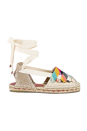 Castaner Jean x Paul Smith Espadrille Flat in Rayas Ivory
