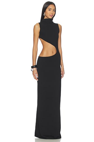 Cha The Label Cut Out Maxi Dress in Black