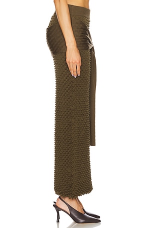 CHET LO Mini Spike Wrap Skirt in Olive