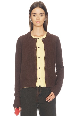 Crewneck Knit Button-up Cardigan Cubic London