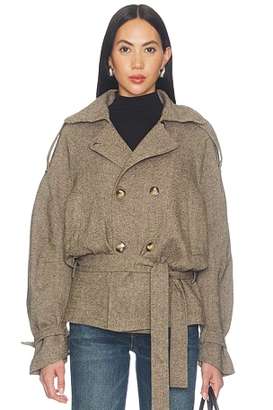 Double-breasted Wool Blend Coat Cubic London