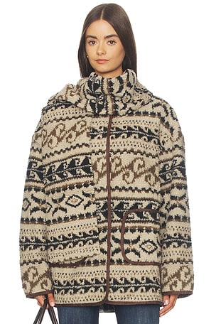 Paisley Faux Shearling Padded Jacket Cubic London
