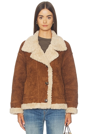Cropped Oversized Faux Shearling Jacket Cubic London