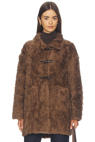 High Collar Furry Wool Coat Cubic London