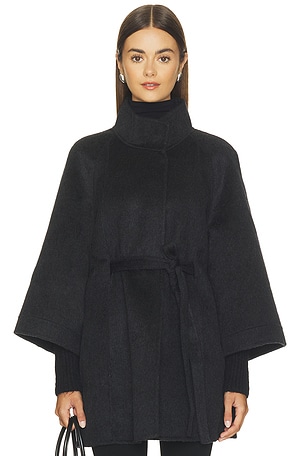 Minimal Wool-blend Waist-defined Coat Cubic London