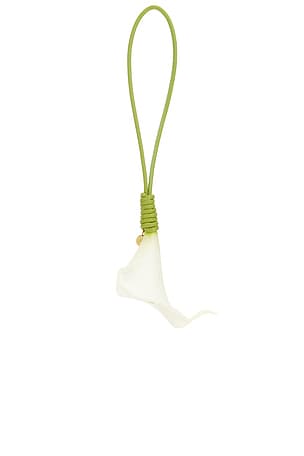 Cult Gaia Calla Bag Charm in White,Green