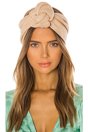Cult Gaia Beige rafia turband Headband Cult Gaia Gaias Turband Headband in Dusty Dye New Headband  main image 3