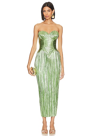 Cult Gaia Ashika Gown in Spearmint Metallic | REVOLVE