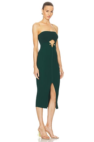 Cult Gaia Christy Knit Midi Dress in Dark Green