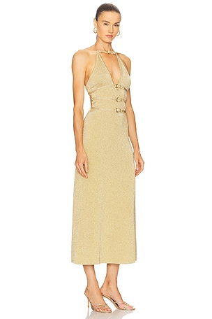 Cult Gaia Evaleigh Knit Dress in Metallic Gold