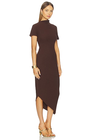 Cult Gaia Chrysta Knit Dress in Brown