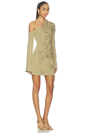 Cult Gaia Kaela Knit Dress in Metallic Gold