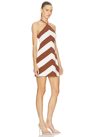 Cult Gaia Nelson Dress in Brown,White