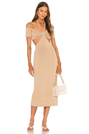 Cult Gaia Alicia Knit Dress in Sand | REVOLVE
