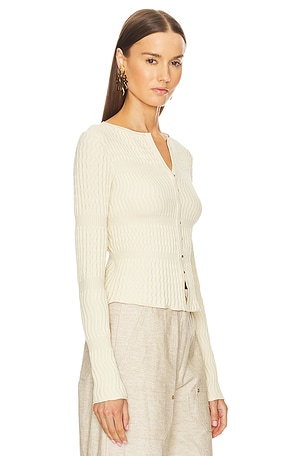 Cult Gaia Irena Knit Cardigan in Cream
