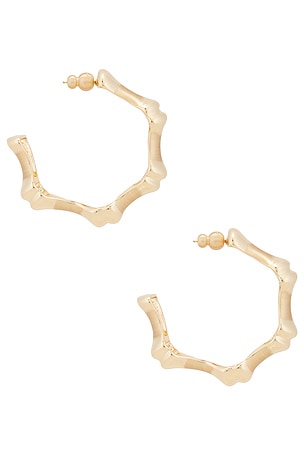 Cult Gaia Bambu Hoop Earrings in Metallic Bronze