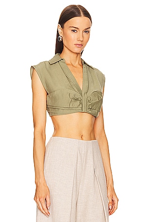 Cult Gaia Janette Top in Olive