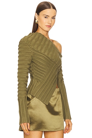Cult Gaia Jaidan Knit Top in Olive