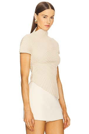 Cult Gaia Annemie Knit Top in Beige