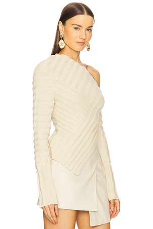 Cult Gaia Jaidan Knit Top in Beige