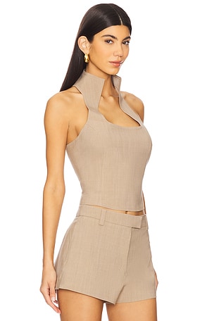 Cult Gaia Dulcie Top in Beige