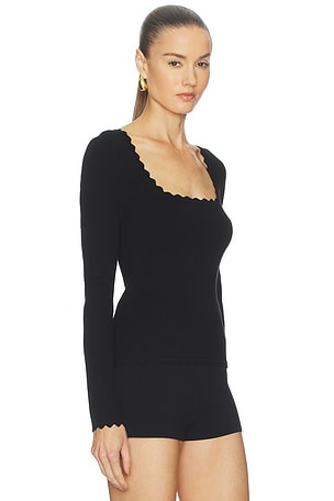 Cult Gaia Jean Top in Black