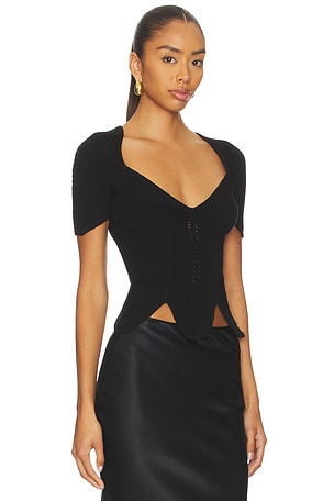 Cult Gaia Eliza Top in Black