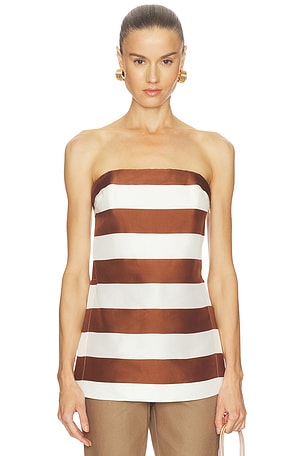 Cult Gaia Rhett Top in Brown,White