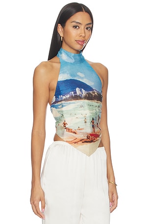 Cult Gaia Bina Top in Blue