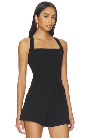 Cult Gaia Chemisier Stella Sans Manches en Noir