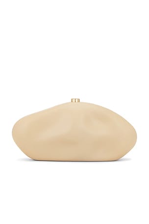 Cult Gaia The Caldera Clutch in Tan