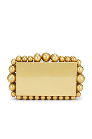 Cult Gaia Eos Metal Clutch in Metallic Gold