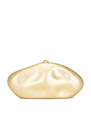 Cult Gaia The Caldera Clutch in Metallic Gold