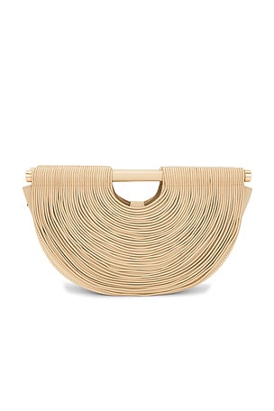 Cult Gaia Lou Top Handle Bag in Tan