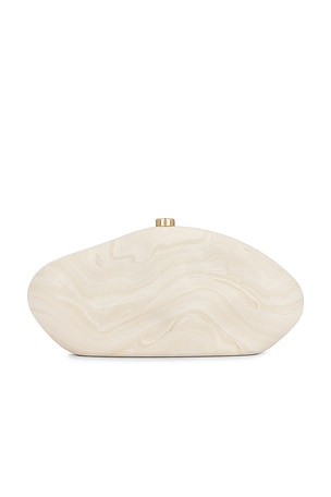 Cult Gaia The Caldera Clutch in Cream