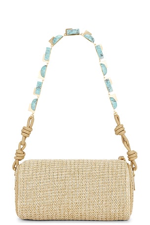 Cult Gaia Zozina Shoulder Bag in Tan,Teal