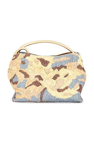 Cult Gaia Lalli Top Handle Bag in Baby Blue,Beige