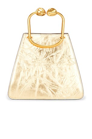 Cult Gaia Maxine Top Handle Bag in Metallic Gold