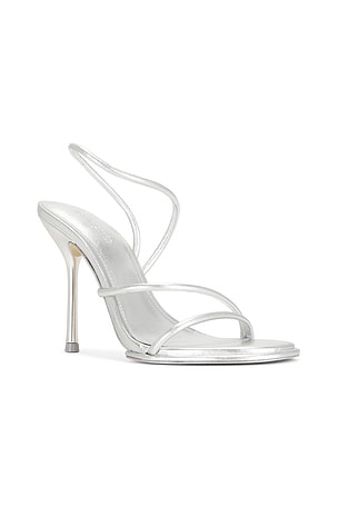 Cult Gaia Candace Sandal in Metallic Silver. Size 40. Also
