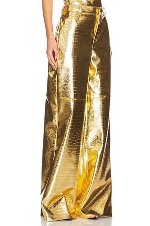 CULTNAKED Slouchy Trousers in Metallic Gold