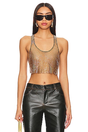 8 Other Reasons Disc Crop Top in Silver