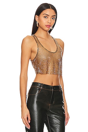 CULTNAKED Choco Stardust Crop Top in Brown