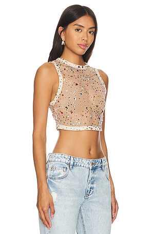 CULTNAKED Pops And Claps Crop Top in Beige